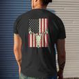American Flag Deer Skull Vintage Hunting Patriotic Hunt Dad Mens Back Print T-shirt Gifts for Him