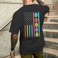American Flag Happy Easter Egg Hunting Patriotic Easter Day Men's T-shirt Back Print Gifts for Him