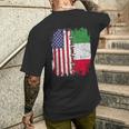 American Flag With Italian Flag Italy Men's T-shirt Back Print Gifts for Him