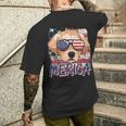 American Flag Merica Labrador Retriever 4Th Of July Boys Men's T-shirt Back Print Gifts for Him