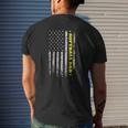 American Flag Softball Dad Father's Day Independence Day Mens Back Print T-shirt Gifts for Him