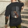 American Flag Usa Patriot Boxer Dog Dad Men's T-shirt Back Print Gifts for Him