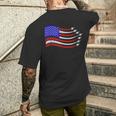 American Patriotic Fighter Jets Usa Flag Waving 4Th Of July Men's T-shirt Back Print Gifts for Him