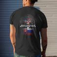 American Raised With Slovak Roots Slovakia Mens Back Print T-shirt Gifts for Him