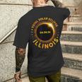 American Total Solar Eclipse April 8 2024 Illinois Totality Men's T-shirt Back Print Gifts for Him