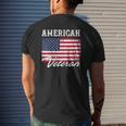 American Veteran Flag For Dad And Grandpa 4Th Of July Mens Back Print T-shirt Gifts for Him