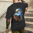 Amerikanischer Adler Handgemalter Adler T-Shirt mit Rückendruck Geschenke für Ihn