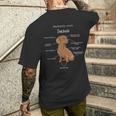 Anatomy Of A Dachshund Badger Dog T-Shirt mit Rückendruck Geschenke für Ihn