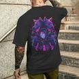 Anime Manga Cyberpunk Aesthetic Techwear Harajuku Wolf T-Shirt mit Rückendruck Geschenke für Ihn