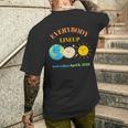 April 8 2024 Earth Moon Sun Cute Men's T-shirt Back Print Gifts for Him