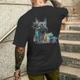 Aquarell Splash Dutchie Hollandse Herder Dutch Shepherd T-Shirt mit Rückendruck Geschenke für Ihn