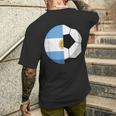 Argentinien Flagge Fußball Kinder Fußball Papa Sport T-Shirt mit Rückendruck Geschenke für Ihn