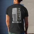 Army Veteran Retired American Flag Camo Proud Army Veteran Mens Back Print T-shirt Gifts for Him