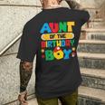 Aunt Of The Birthday Boy Game Gaming Family Matching Men's T-shirt Back Print Gifts for Him