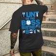 Aunt Of The Boss Birthday Boy Baby Family Party Decorations Men's T-shirt Back Print Gifts for Him