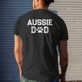 Aussie Dad Paw Print Australian Shepherd Dog Owner Mens Back Print T-shirt Gifts for Him