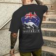 Australia Flag Zoo Animal Kangaroo T-Shirt mit Rückendruck Geschenke für Ihn