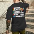 Autism Awareness Support Saying With Puzzle Pieces Men's T-shirt Back Print Gifts for Him