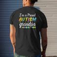 Autism Grandpa Awareness For I'm A Proud Grandfather Warrior Mens Back Print T-shirt Gifts for Him