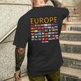 Banderas De Europa Europaiajes Mundial Geografía País Banderas Sudadera Camiseta Hombre Estampado Espalda Regalos para él
