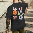 Basketball Baseball Football Soccer Sports Easter Bunny Men's T-shirt Back Print Gifts for Him