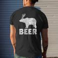Bear Deer Beer Drinking Hunting Camping Dad Uncle Mens Back Print T-shirt Gifts for Him