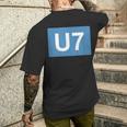 Berlin U-Bahn Line U7 Souvenir T-Shirt mit Rückendruck Geschenke für Ihn