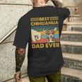 Best Chihuahua Dad Ever Retro Vintage Sunse Men's T-shirt Back Print Gifts for Him