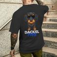 Best Dachshund Dad Ever Rauhaar Dachshund Dad T-Shirt mit Rückendruck Geschenke für Ihn