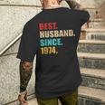 Best Husband Since 1974 For 50Th Golden Wedding Anniversary Men's T-shirt Back Print Gifts for Him