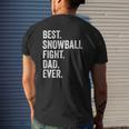 Best Snowball Fight Dad Ever Christmas Raglan Baseball Tee Mens Back Print T-shirt Gifts for Him