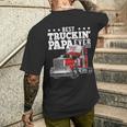Best Truckin Papa Ever Big Rig Trucker Father's Day Gif Men's T-shirt Back Print Gifts for Him