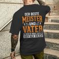 With Bester Meister Und Fater Handwerker Papa Meister T-Shirt mit Rückendruck Geschenke für Ihn