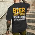 Bier-Aktivist Schwarzes Kurzärmliges Herren-T-Kurzärmliges Herren-T-Shirt, Ich Klebe An Der Theke Lustiges Biertrinker-Design Geschenke für Ihn