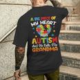 A Big Piece Of My Heart Has Autism And He Calls Me Grandma Men's T-shirt Back Print Gifts for Him