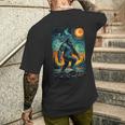 Bigfoot Starry Night Sasquatch Van Gogh Sky Painting Men's T-shirt Back Print Gifts for Him
