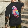 Bird Colourful Parrot Blue T-Shirt mit Rückendruck Geschenke für Ihn