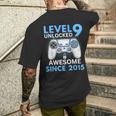 Birthday Boy Level 9 Unlocked Gamer 9 Year Old 9Th Birthday Men's T-shirt Back Print Gifts for Him