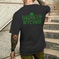 Bitches Drink Up St Patrick's Day Cute Men's T-shirt Back Print Gifts for Him