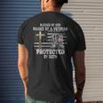 Blessed By God Raised By A Veteran Protected By Both Men's T-shirt Back Print Funny Gifts