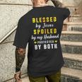 Blessed By Jesus Spoiled By My Husband Protected By Both Men's T-shirt Back Print Gifts for Him