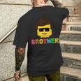Block Brick Building Brother Master Builder Matching Family Men's T-shirt Back Print Gifts for Him