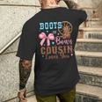 Boots Or Bows Gender Reveal Decorations Cousin Loves You Men's T-shirt Back Print Gifts for Him