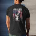 Border Collie Dad With Proud American Flag Dog Lover Mens Back Print T-shirt Gifts for Him