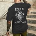 Böser Alter Mann Papa Opa Dad Wikinger Böser Alter Sack Mit-Ausschnitt T-Shirt mit Rückendruck Geschenke für Ihn