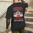 Bowling Never Underestimate Old Man Bowling Ball Bowler Men's T-shirt Back Print Gifts for Him