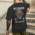 Boxer Is Calling I Must Go Animal Pet Dog Lover Gif Men's T-shirt Back Print Gifts for Him