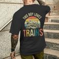 This Boy Loves Trains Model Railroad Train Vintage Railroad Men's T-shirt Back Print Funny Gifts
