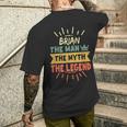 Brian The Man The Myth The Legend Custom Name Men's T-shirt Back Print Gifts for Him