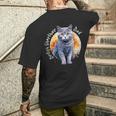 Britisch Kurzhaar Katzen Papa Cat Dad Daddy Haustier Freund T-Shirt mit Rückendruck Geschenke für Ihn